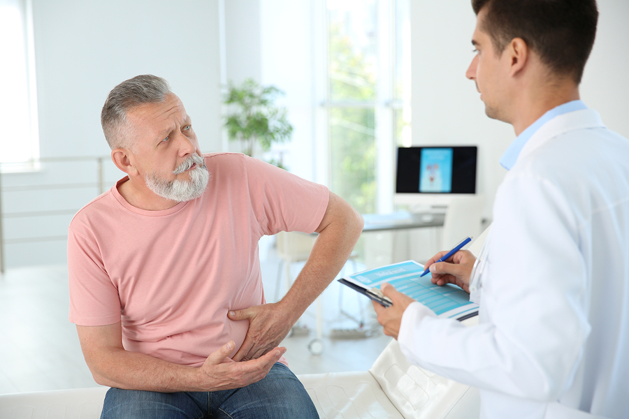 Man receiving information about urologic conditions and treatment